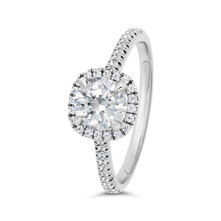 Cushion Shape Halo Diamond Engagement Ring - N0038