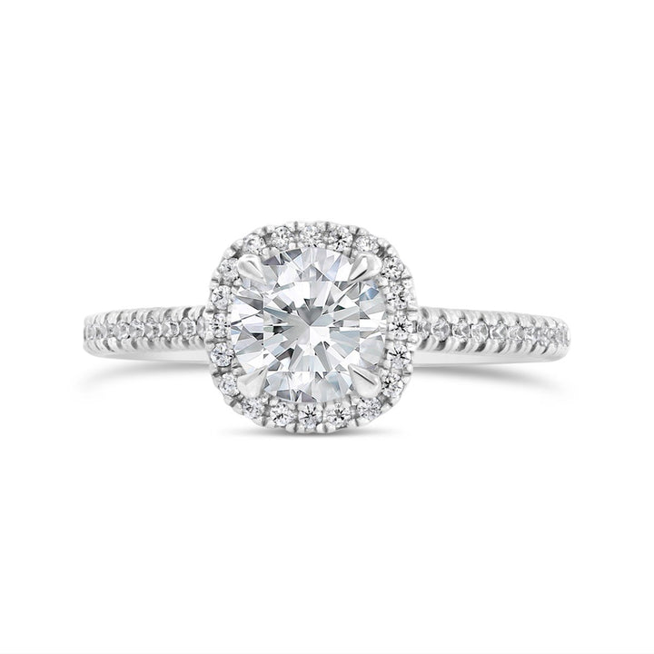 Cushion Shape Halo Diamond Engagement Ring - N0038