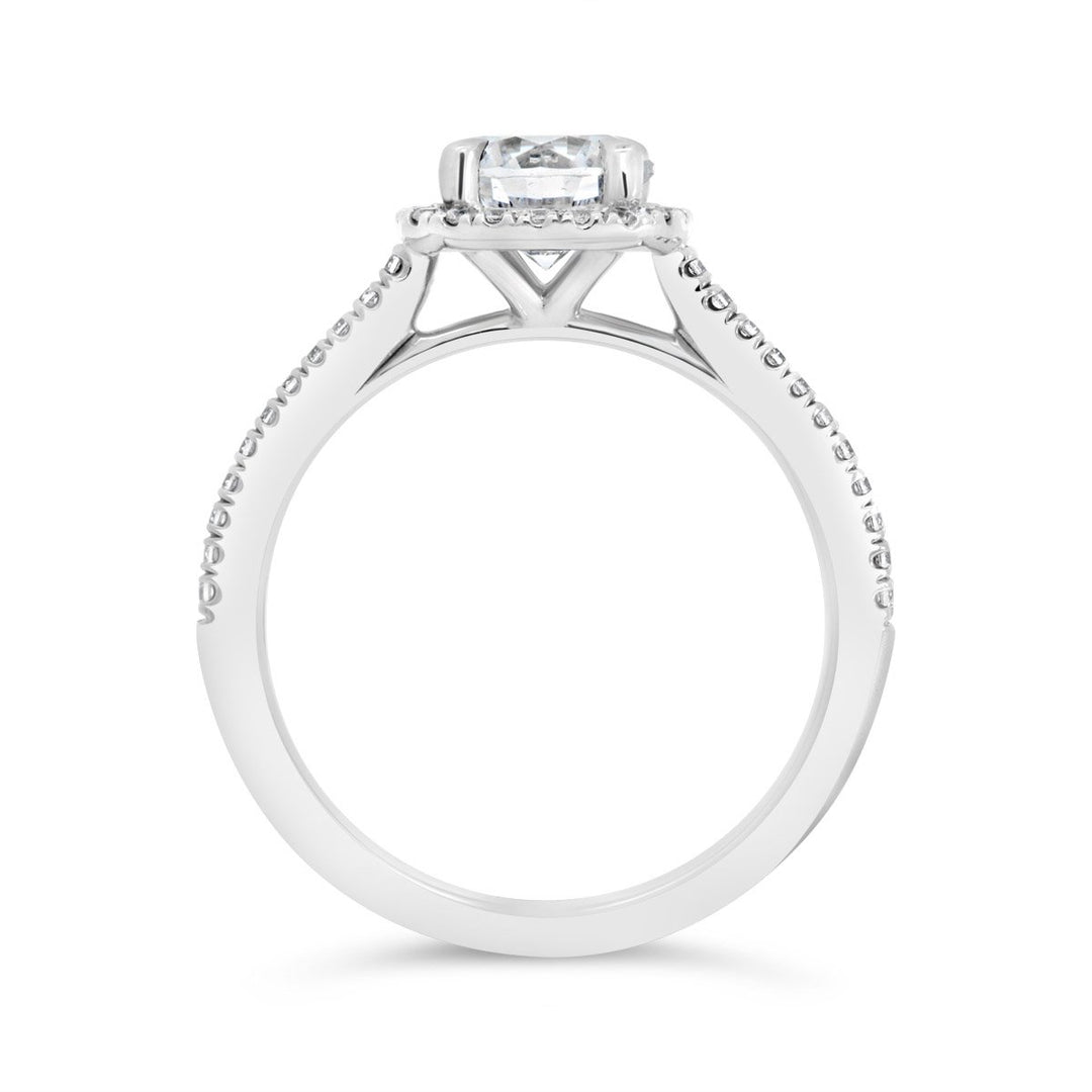 Cushion Shape Halo Diamond Engagement Ring - N0038