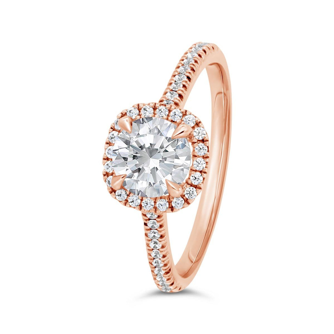 Cushion Shape Halo Diamond Engagement Ring - N0038