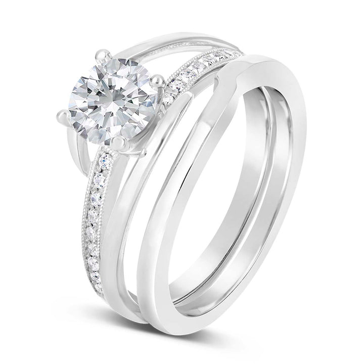 Modern Diamond Wedding Set - YJA0537R-B