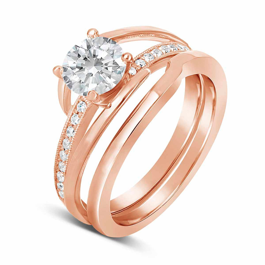 Modern Diamond Wedding Set - YJA0537R-B