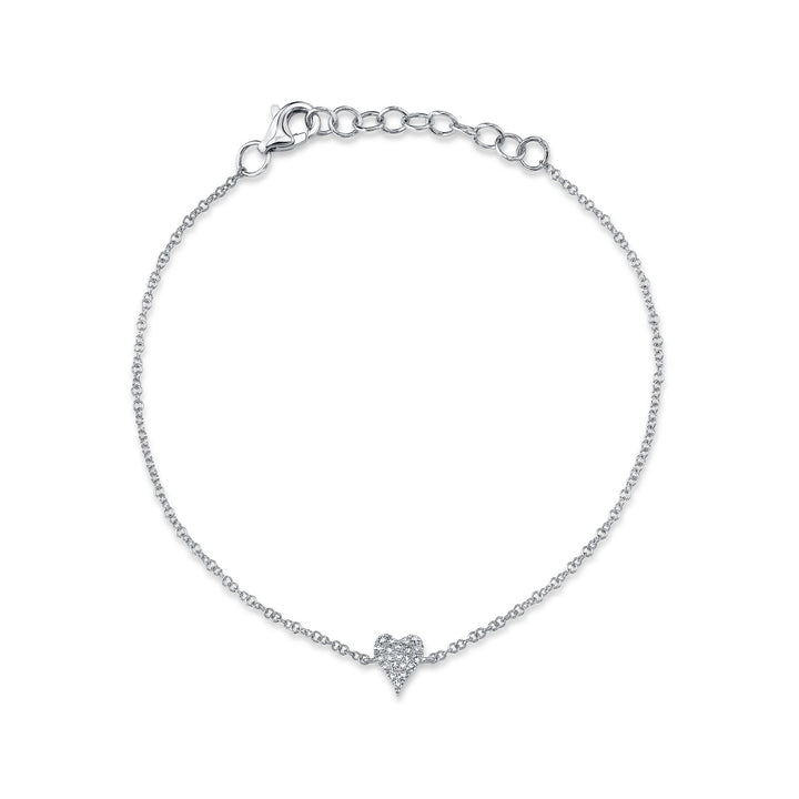 Shy Creation Diamond Pave Heart Bracelet