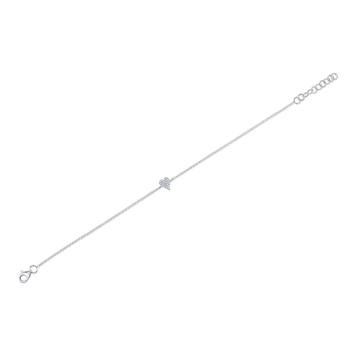 Shy Creation Diamond Pave Heart Bracelet