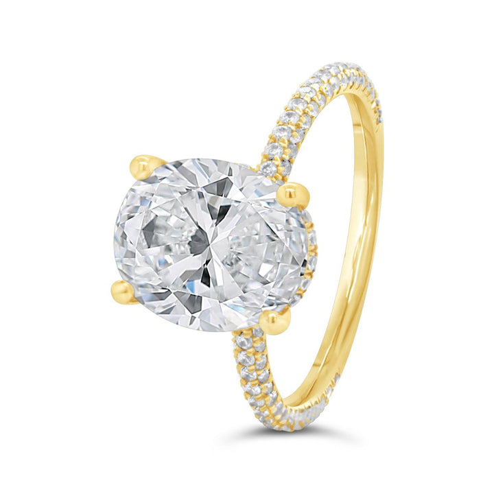 Micro Pave Hidden Halo Diamond Engagement Ring - YJC3431R-OV