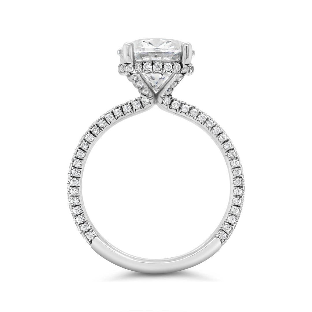 Micro Pave Hidden Halo Diamond Engagement Ring - YJC3431R-OV