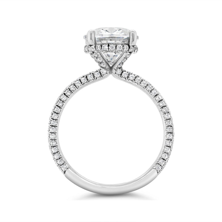 Micro Pave Hidden Halo Diamond Engagement Ring - YJC3431R-OV