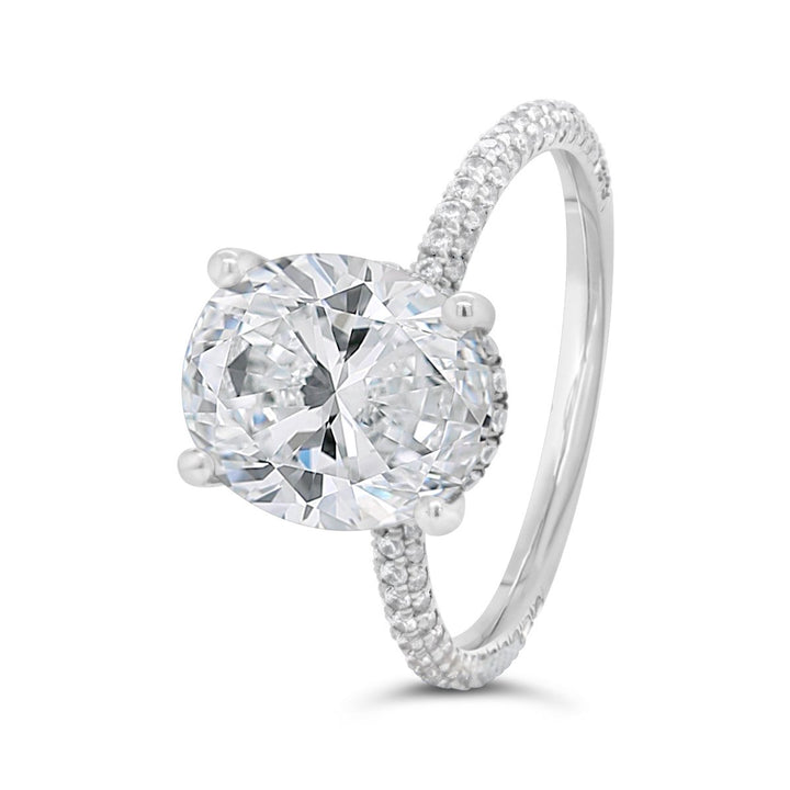 Micro Pave Hidden Halo Diamond Engagement Ring - YJC3431R-OV