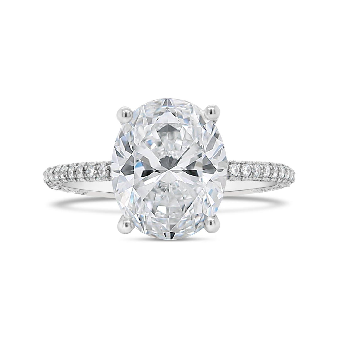 Micro Pave Hidden Halo Diamond Engagement Ring - YJC3431R-OV