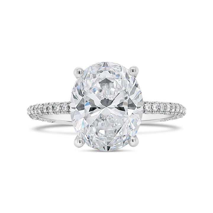 Micro Pave Hidden Halo Diamond Engagement Ring - YJC3431R-OV