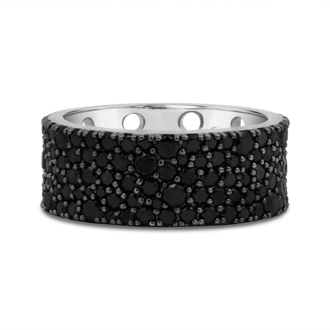 18K White Gold & Black Diamond Wide Band - AR2150