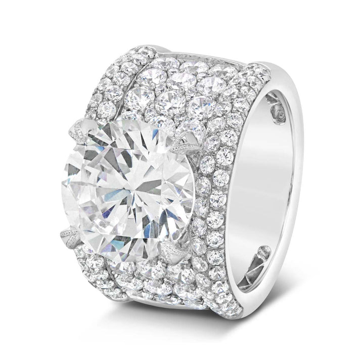 Wide Band Diamond Engagement Ring - YJC3543R