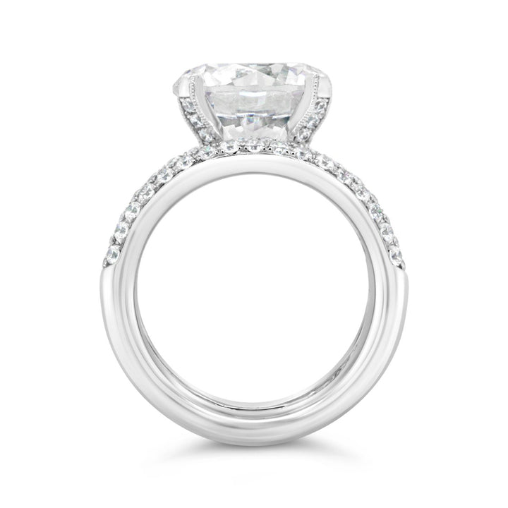 Wide Band Diamond Engagement Ring - YJC3543R