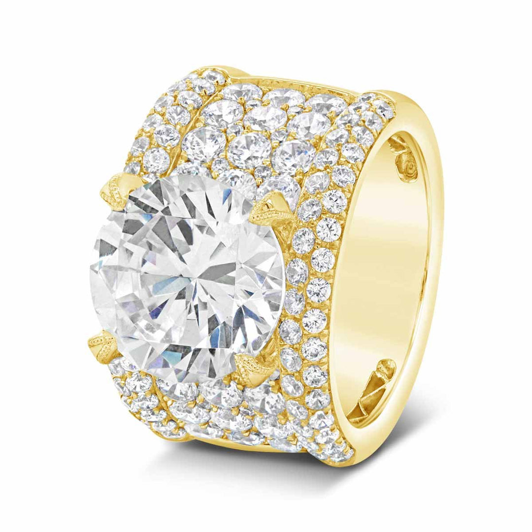 Wide Band Diamond Engagement Ring - YJC3543R