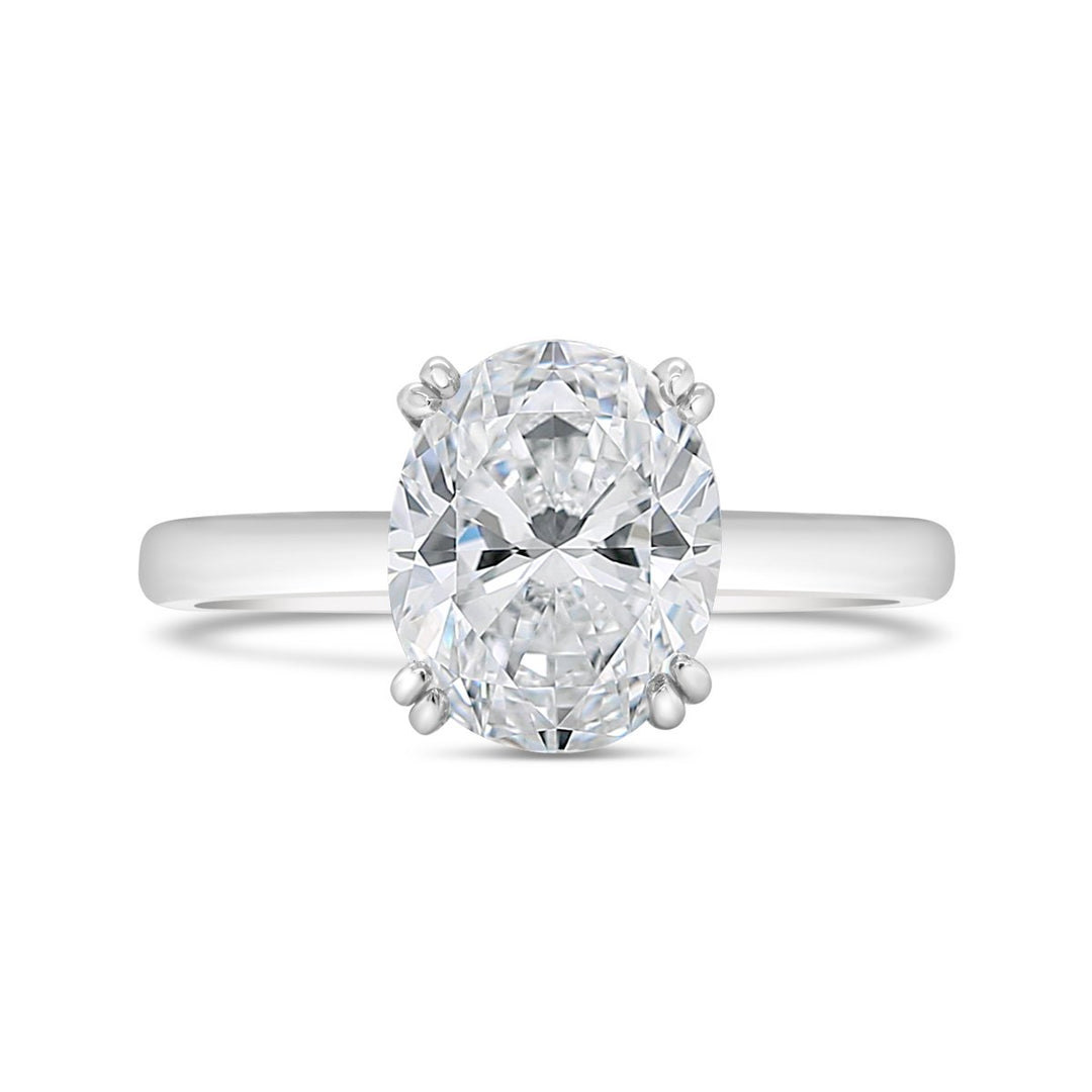 Hidden Halo Double Prong Solitaire Diamond Engagement Ring - YJC3537R