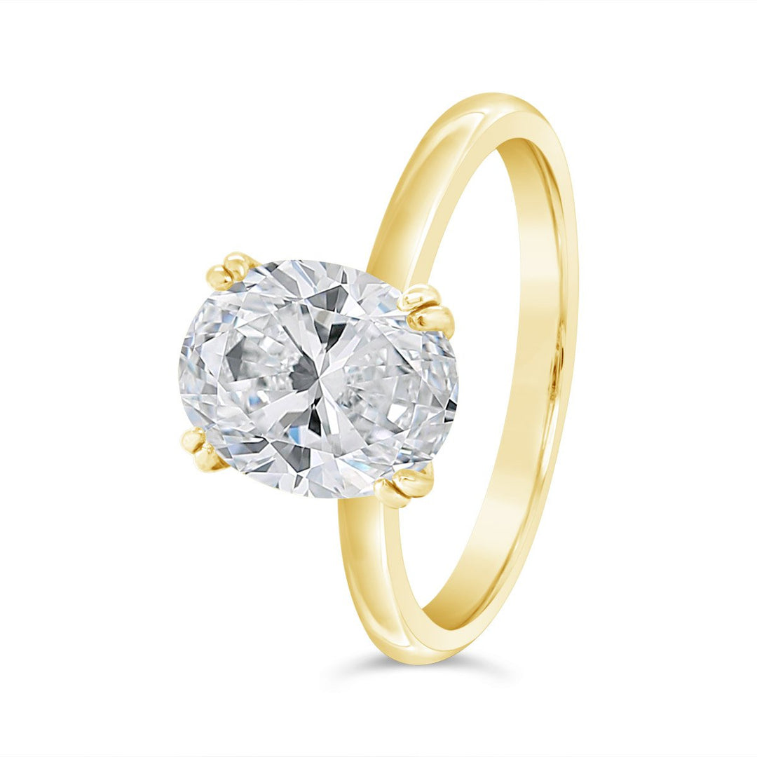 Hidden Halo Double Prong Solitaire Diamond Engagement Ring - YJC3537R