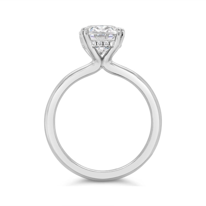 Hidden Halo Double Prong Solitaire Diamond Engagement Ring - YJC3537R