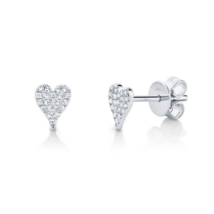Shy Creation Diamond Pave Heart Stud