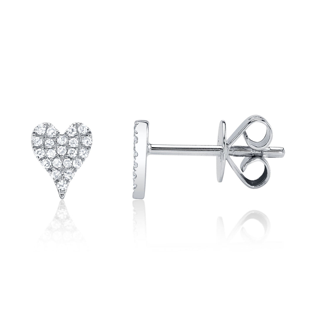 Shy Creation Diamond Pave Heart Stud