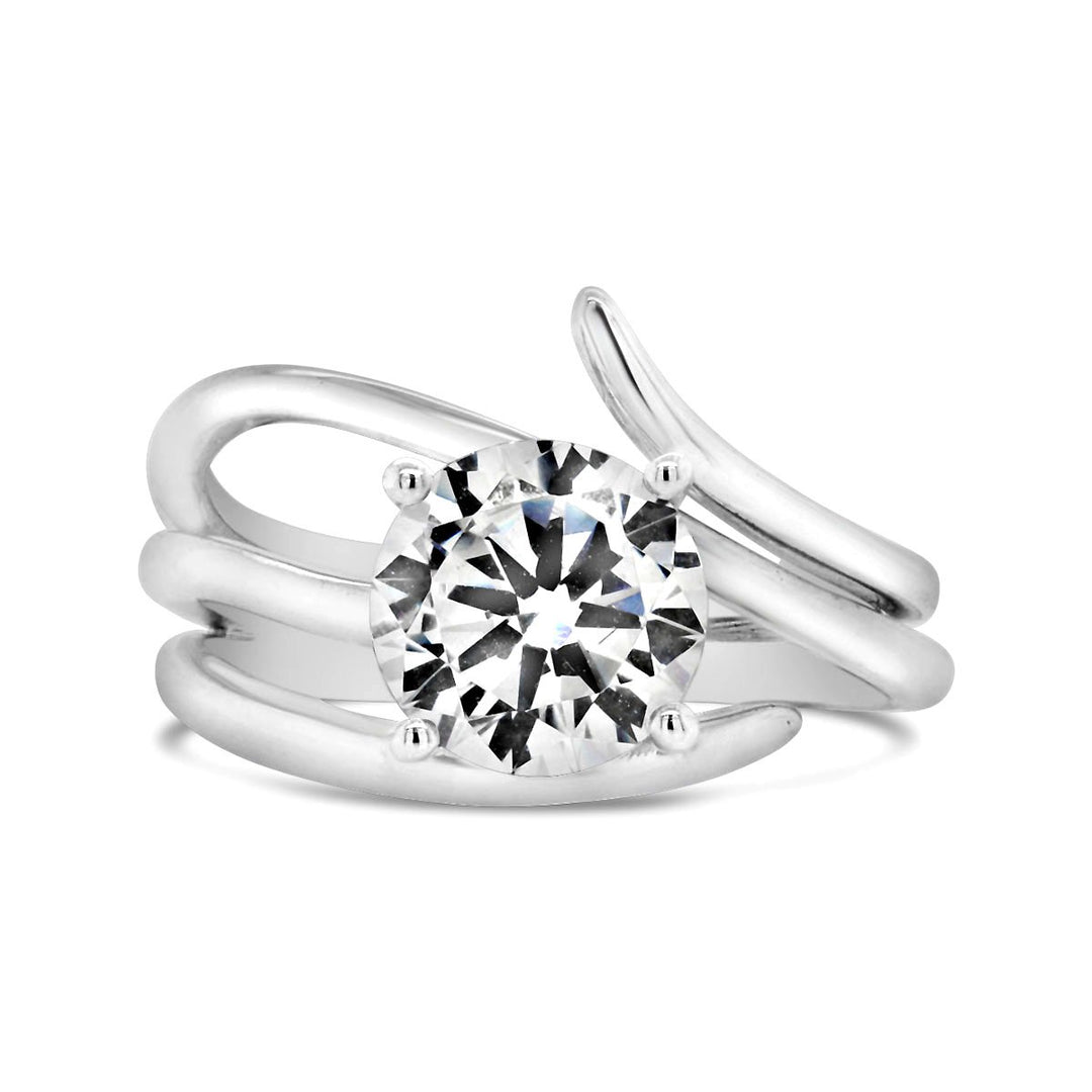 Modern Solitaire Diamond Engagement Ring - YJC4080R
