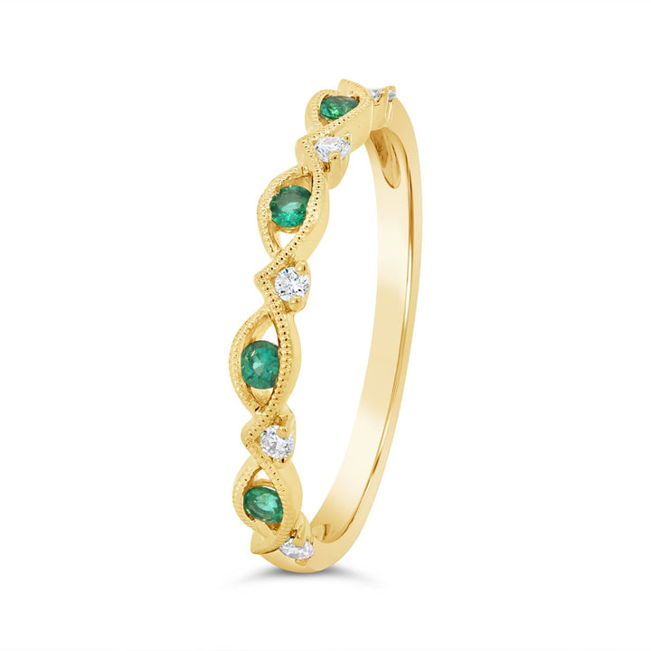 Milgrain Dia. & Eme. Band  - 5R1399EMA