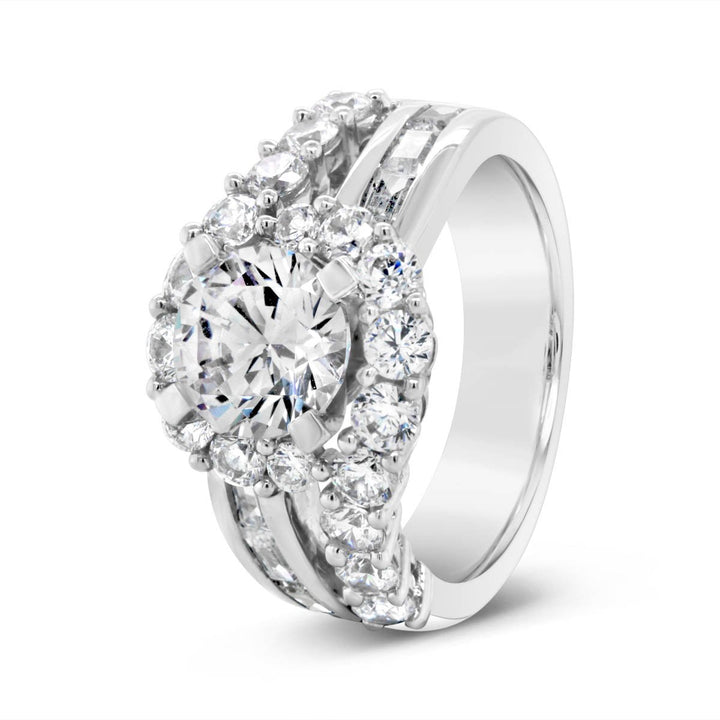 Wide Band Diamond Engagement Ring - YJC3519R