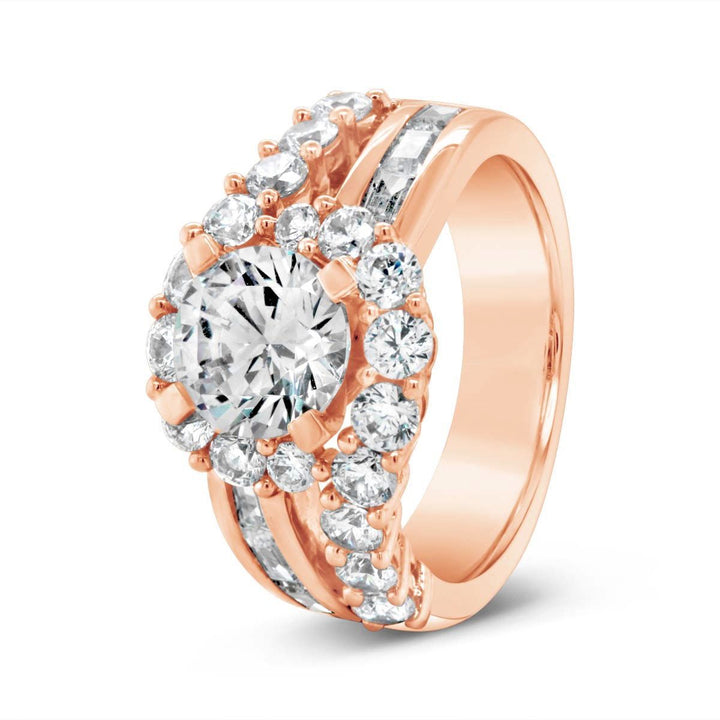 Wide Band Diamond Engagement Ring - YJC3519R