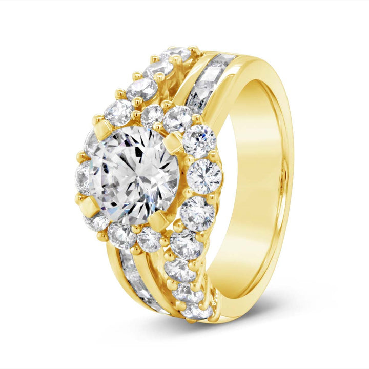 Wide Band Diamond Engagement Ring - YJC3519R