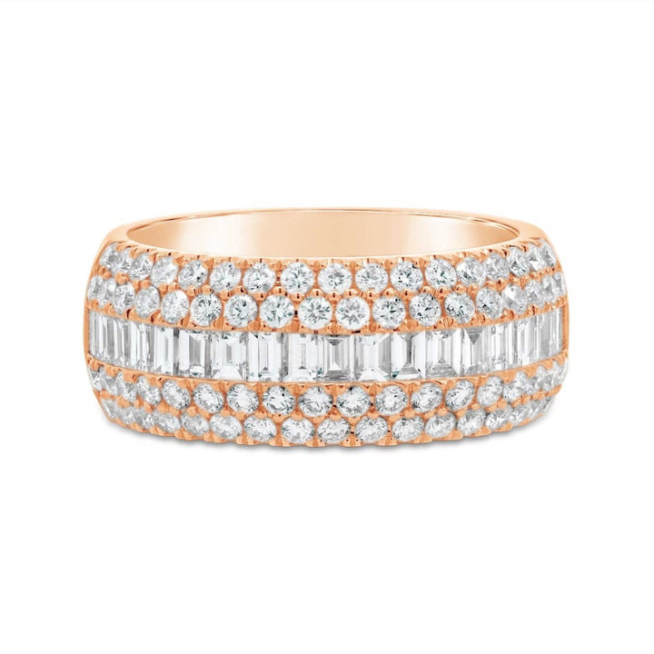 Baguette & Round Wide Diamond Band - SNF8772R
