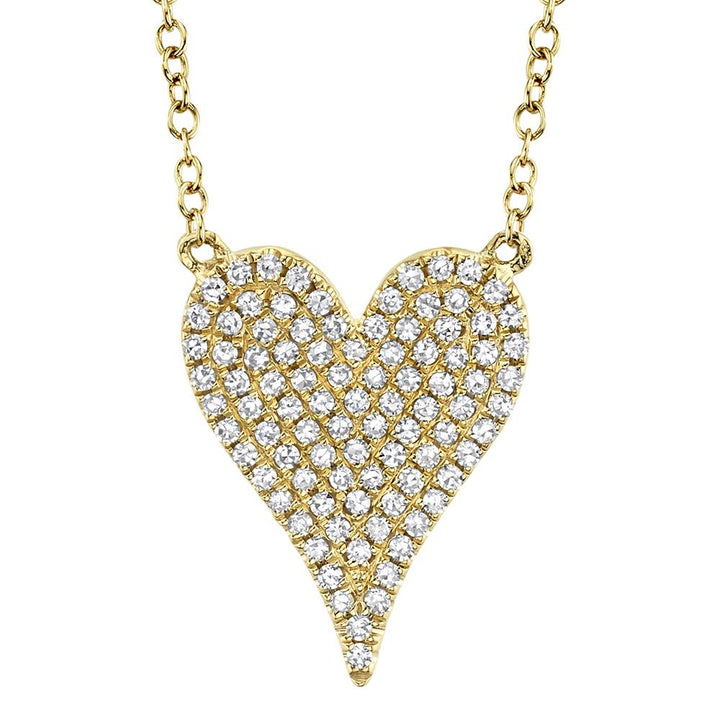 Shy Creation Pave Diamond Heart Necklace