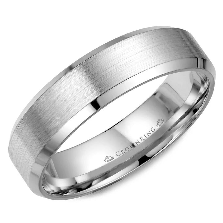 18K Yellow Gold 6mm Wide Men's Wedding Band - WB-7007Y