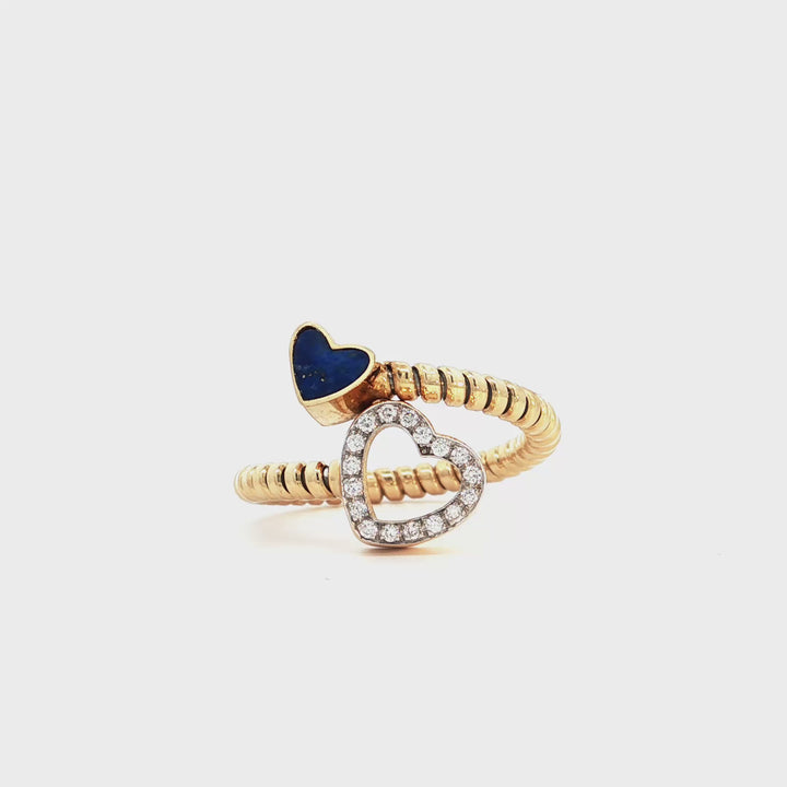 In & Out Diamond Tubogas Heart Ring