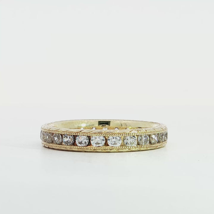 Channel Set Eternity Band with Engraving - N0541FBA