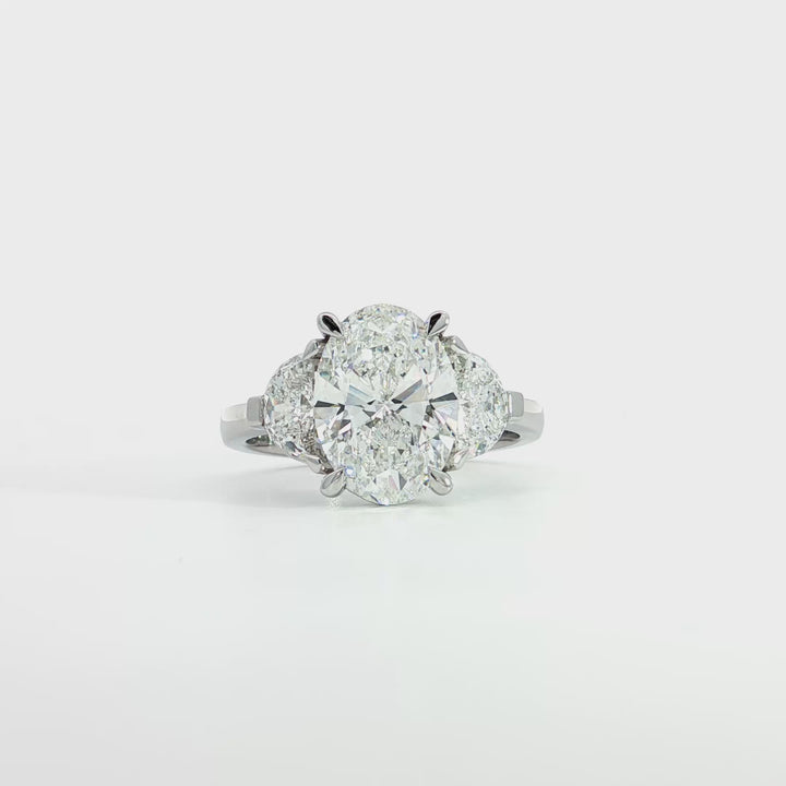 Three Stone Lab Grown Diamond Engagement Ring - RG651