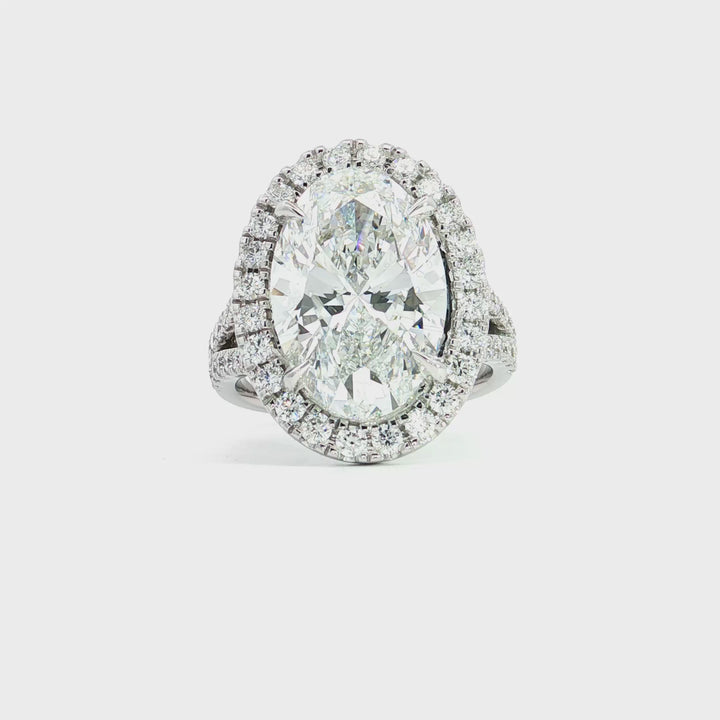 Split Shank Lab Grown Diamond Halo Engagement Ring - RG1449