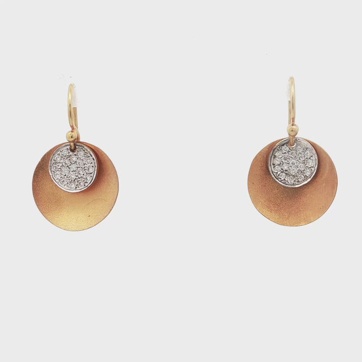14K Yellow Gold Diamond Earrings - 6620
