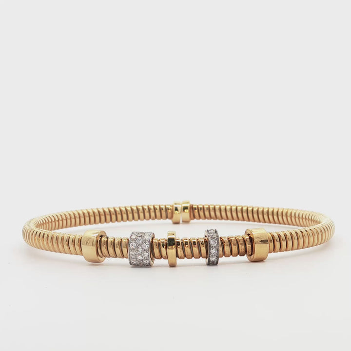 K Di Kuore italian Moving Pave Diamond Flexi Bangle - K441580