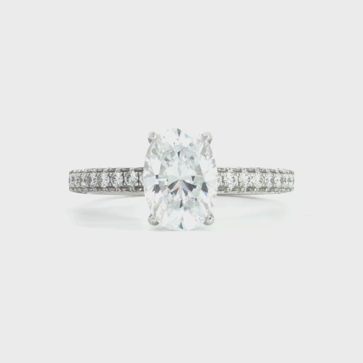 Micro Pave Diamond Engagement Ring