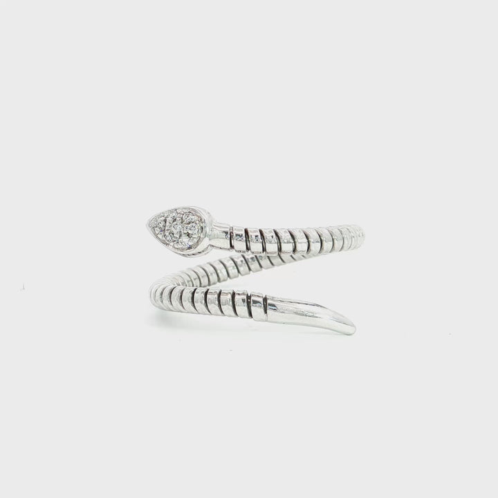 K Di Kuore Italian Pave Diamond Snake Head Flexi Ring - K434880