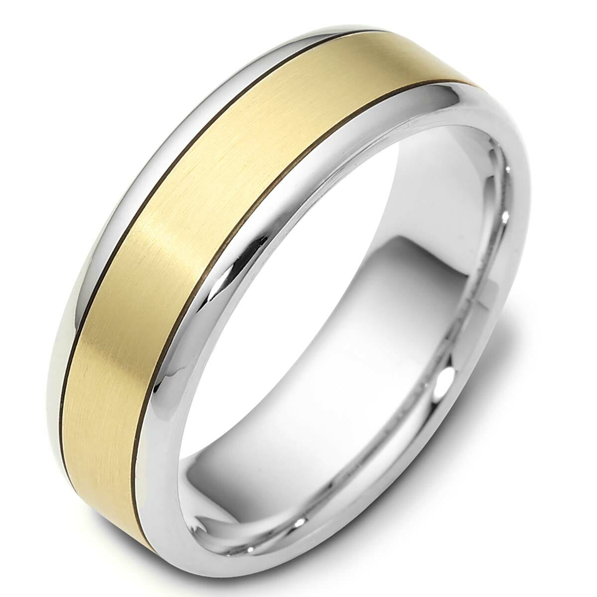 Men's Two Tone Gold Wedding Band Dora Collection The