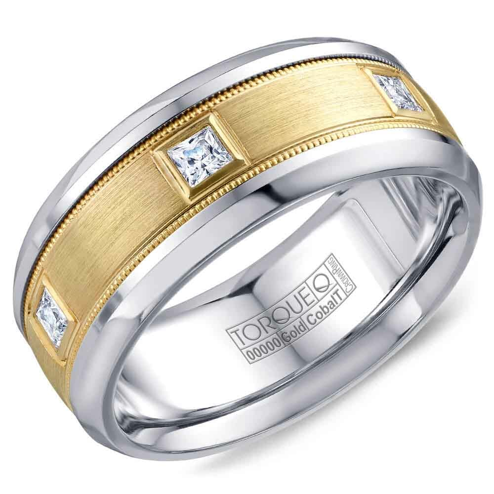 Men's Cobalt & Gold Diamond Wedding Band The Crown Ring